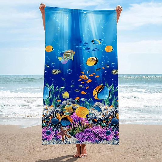 Telo mare in microfibra stampata